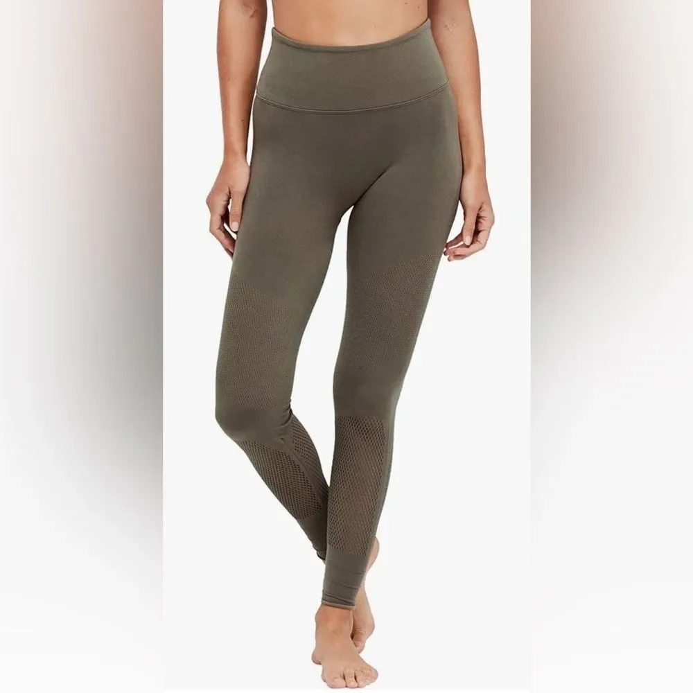 Free People Movement Dusty Olive Mesh Compression Leggings S - Picture 2 of 11